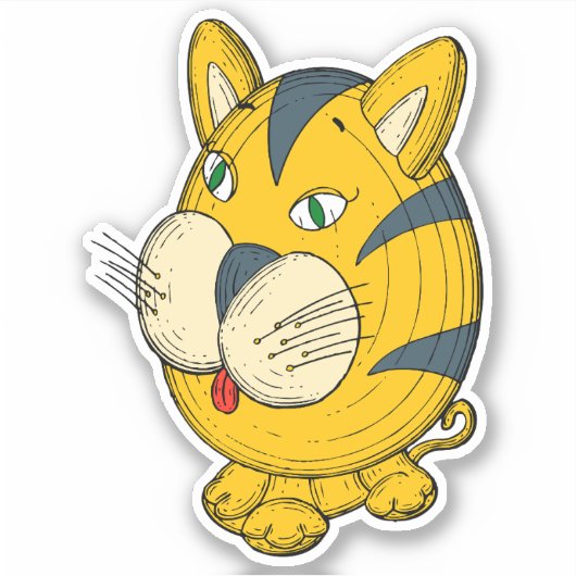 Cat Cartoon Aufkleber (Vorderseite)