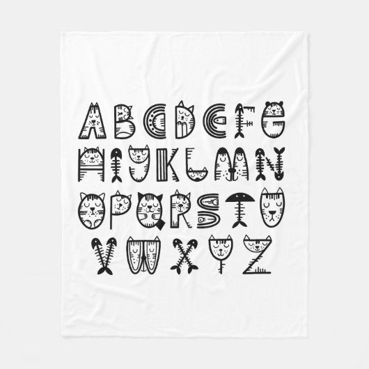 Cat Cartoon Druckaufhänge drucken Fleecedecke (Vorderseite)