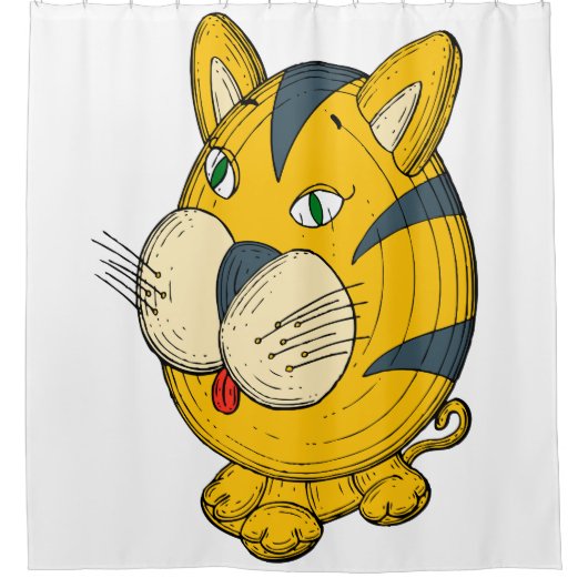 Cat Cartoon Duschvorhang (Vorderseite)
