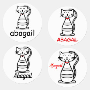 Cat Cartoon Etiketten