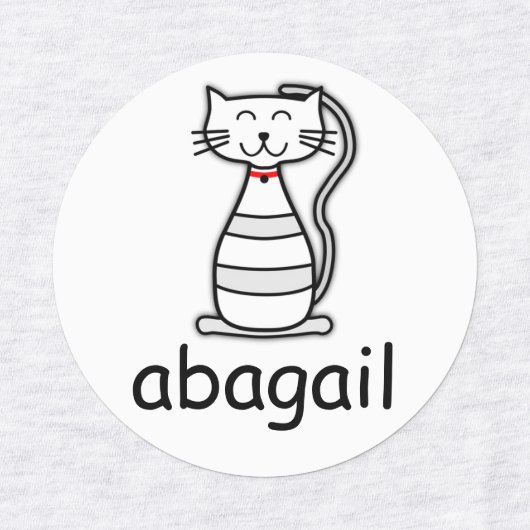 Cat Cartoon Etiketten (Design 1)