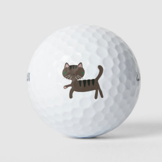 Cat Cartoon Funny Brown Stripes Mammals Pet Golfball
