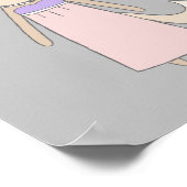 Cat Cartoon Girl Prinzessin Rosa Kinderzimmer Poster (Ecke)