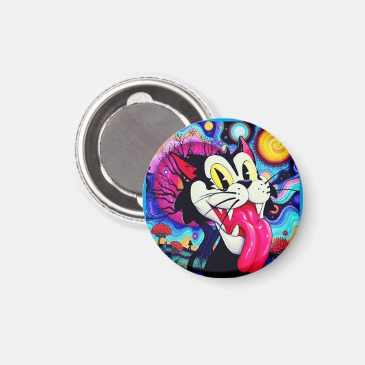 CAT CARTOON MAGNET (Vorderseite/Rückseite)