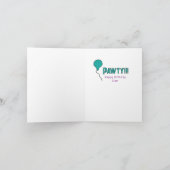 Cat Cartoon Niedlich Funny Time to Pawty Geburtsta Karte (Innenseite)