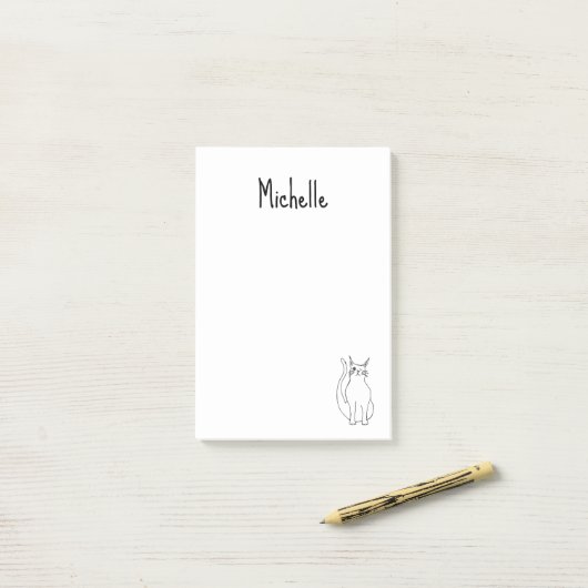 Cat Cartoon Niedlich Winking Kitty Simple Post-it Klebezettel (Auf Schreibtisch)