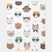 Cat Cartoon Pattern Fleecedecke (Vorderseite)