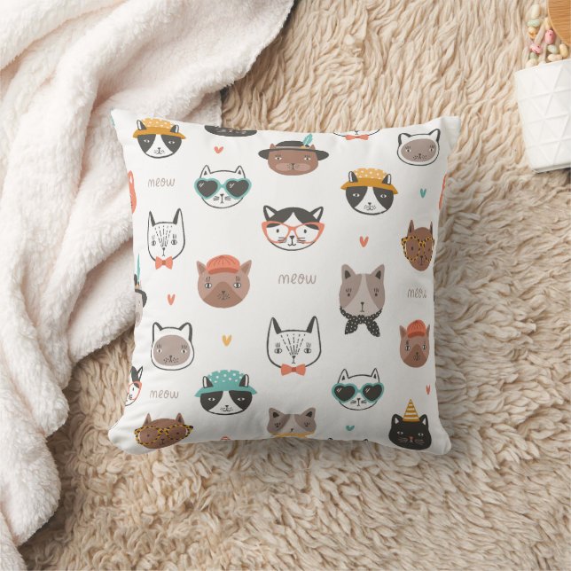 Cat Cartoon Pattern Kissen (Decke)