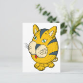 Cat Cartoon Postkarte (Stehend Vorderseite)
