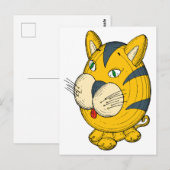 Cat Cartoon Postkarte (Vorne/Hinten)