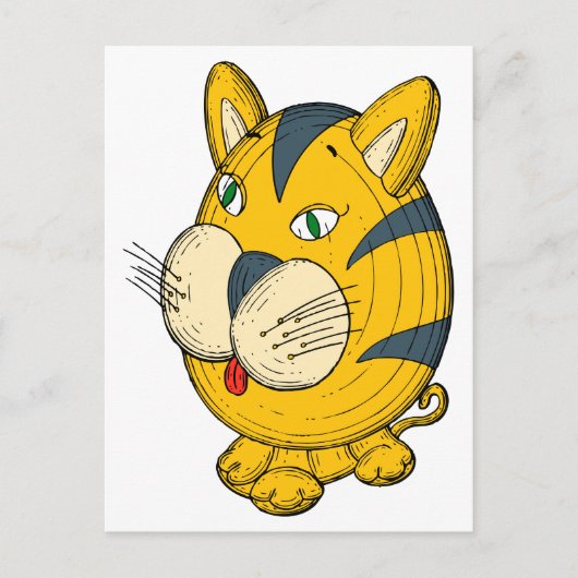 Cat Cartoon Postkarte (Vorderseite)