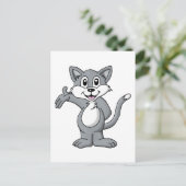Cat Cartoon Postkarte (Stehend Vorderseite)