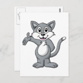 Cat Cartoon Postkarte (Vorne/Hinten)