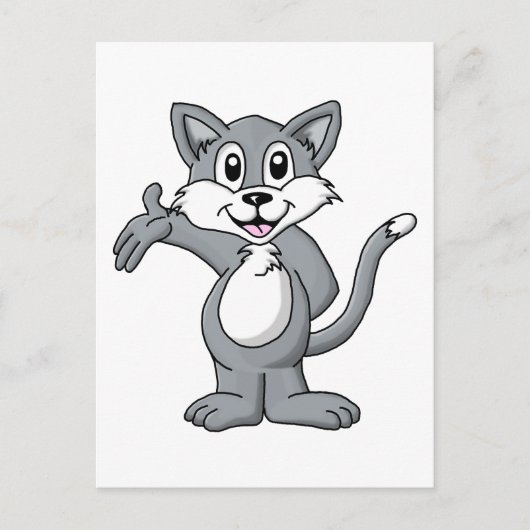 Cat Cartoon Postkarte (Vorderseite)