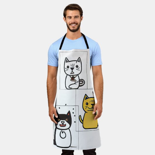 Cat Cartoon Schürze (Getragen)