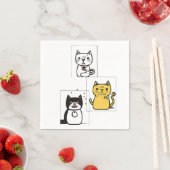 Cat Cartoon Serviette (Beispiel)