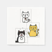 Cat Cartoon Serviette (Vorderseite)