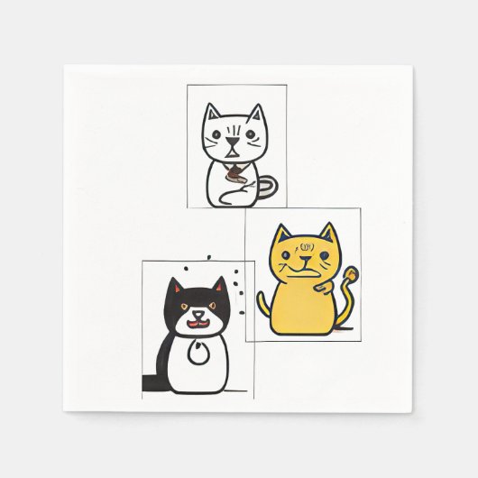 Cat Cartoon Serviette (Vorderseite)