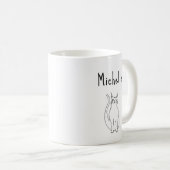 Cat Cartoon Winking Kitty Niedlich Schwarz-weiß Kaffeetasse (VorderseiteRechts)