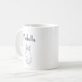 Cat Cartoon Winking Kitty Niedlich Schwarz-weiß Kaffeetasse (Vorderseite Links)