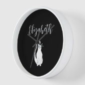 Cat Cartoon Zeichnend Schwarz-weiß Winking Kitty Uhr (Winkel)