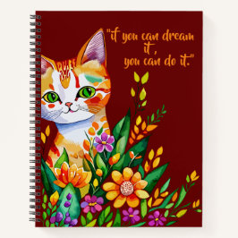 Cat-Cat-Blume-Spiralheft Notizblock