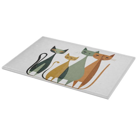 Cat Cat Cat Cutting Board, Glas Cutting Board Schneidebrett (Ecke)