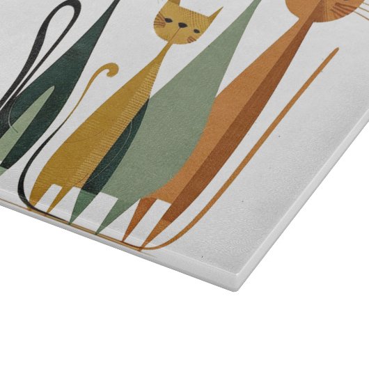 Cat Cat Cat Cutting Board, Glas Cutting Board Schneidebrett (Ecke)
