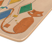 Cat Cat Cat Cutting Board in Orange Tones Schneidebrett (Ecke)