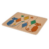 Cat Cat Cat Cutting Board in Orange Tones Schneidebrett (Ecke)