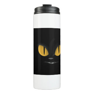 Cat Cat Eyes Mouth Wildlife Dunkelheit sehen Thermosbecher