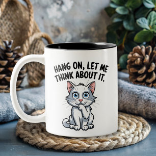 Cat-Cat hängt an lass mir daran denken Zweifarbige Tasse