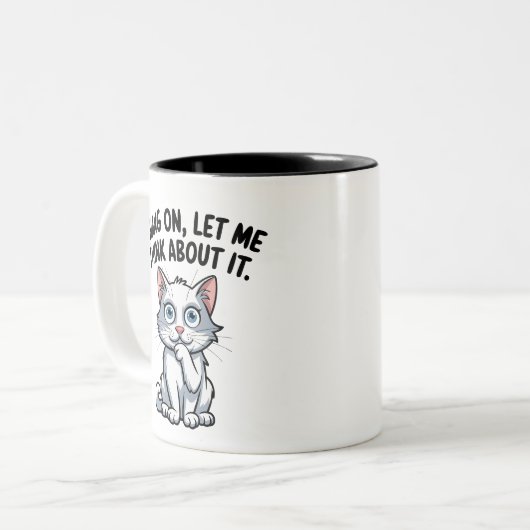 Cat-Cat hängt an lass mir daran denken Zweifarbige Tasse (Vorderseite Links)