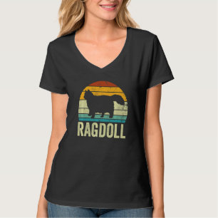 Cat Cat Mama Kitten Daddy Fur Parent Retro Ragdoll T-Shirt