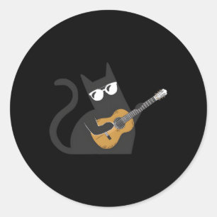 Cat Cat Owner Kitten Musician Gitarre Runder Aufkleber