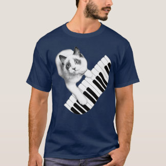 Cat Cat Playing Piano T-Shirt