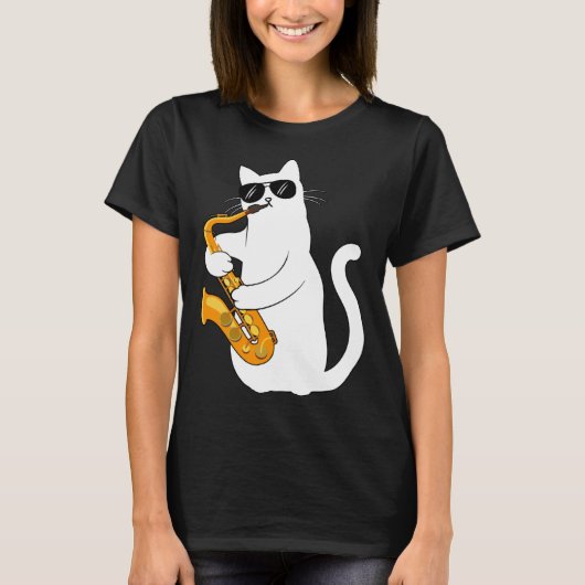 Cat  Cat Saxophone Tee  Cat Sax (Vorderseite)