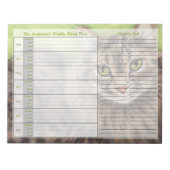 Cat Cat Weekly Personalisiert Menu Plan Notepad Notizblock (Vorderseite)