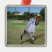 Cat Catcher im Outfield! Ornament Aus Metall (Vorne)