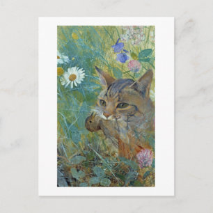 Cat Caught a Bird, Bruno Liljefors Postkarte