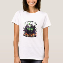 Cat Cauldron Crew - Niedliche Halloween-Katze Frau T-Shirt
