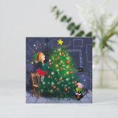 Cat Chaos Christmas Dankeskarte (Stehend Vorderseite)