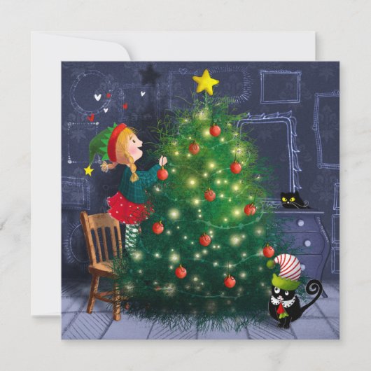 Cat Chaos Christmas Dankeskarte (Vorderseite)