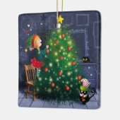 Cat Chaos Christmas Keramikornament (Links)