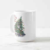 Cat Chaos Weihnachtsbaum Design Wasserfarbe Kaffeetasse (Vorderseite Links)