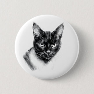 Cat Charcoal Button