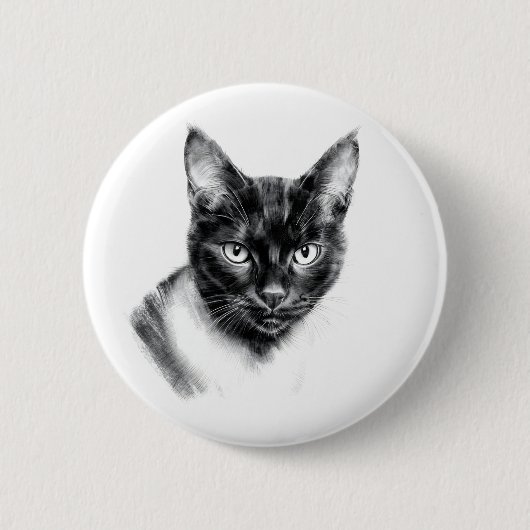 Cat Charcoal Button (Vorderseite)