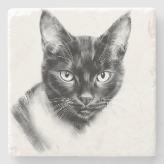 Cat Charcoal Steinuntersetzer