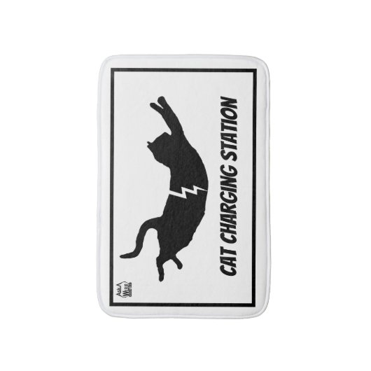 Cat Charge Station Bath Mat Badematte (Vorderseite Vertikal)