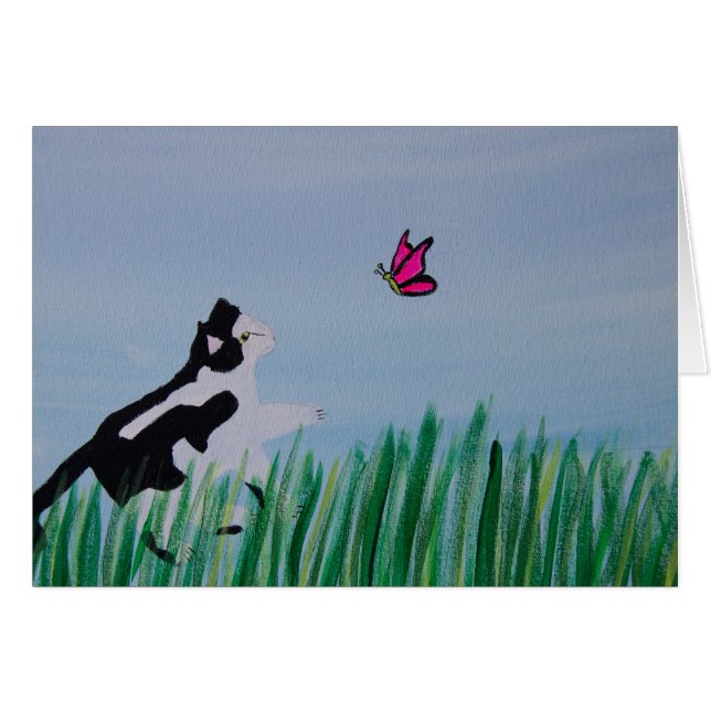 Cat Chasing Butterfly (Vorderseite (Horizontal))
